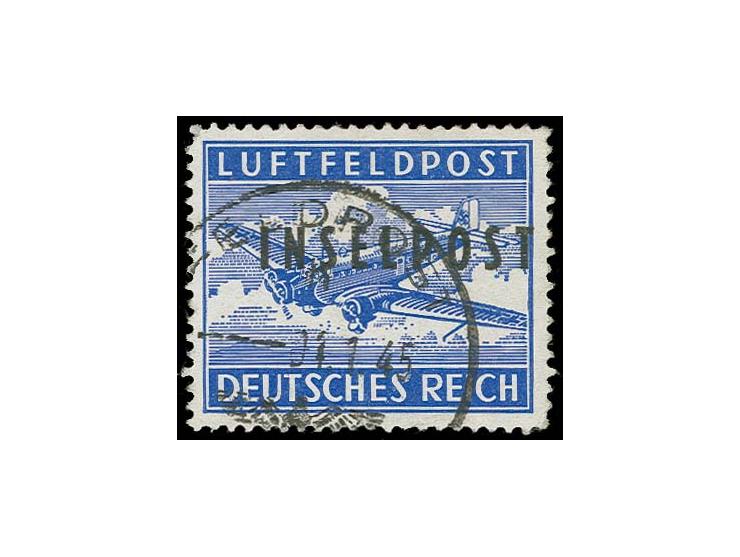 Insel Rhodos gezähnt mit Normstempel "h 4.1.45" (Porto Lago auf Leros), zwei kleine Eckzahnfehler, sonst einwandfreies und sc