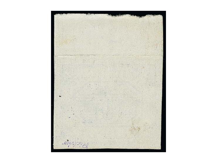 1945, U-Boot Hela hellblau, Oberrandstück, ohne Gummi wie verausgabt, im Oberrand gefaltet, Pracht
