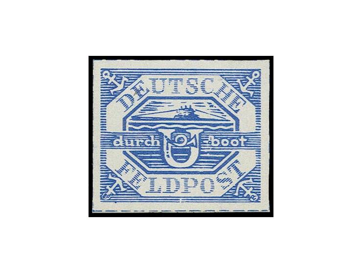 U-Boot Hela blau, ohne Gummi wie verausgabt, Kabinett, sign. Dr. Dub und Fotoattest Gabisch BPP