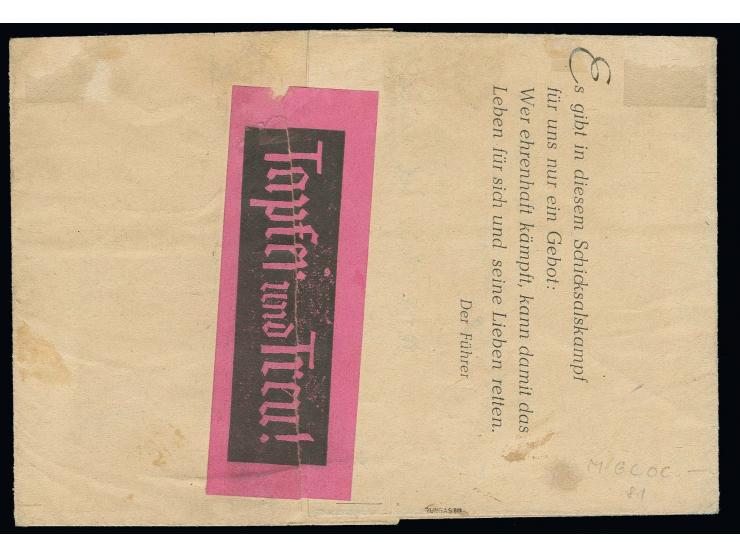 Ostpreussen Feldpost 1945, Faltbrief mit von Feldpost-Nr. 07681B (Stab u. Einheit Infanterie-Divisions-Nachrichten-Abteilung 