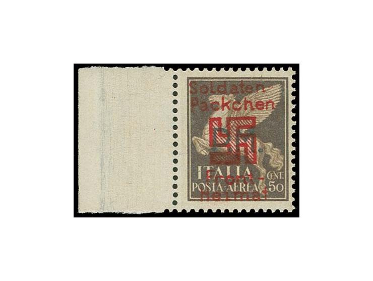 1944, 50 C. dunkelbraun mit milchigweißem Untergrund und linkem Rand, postfrisch, Kabinett, sign. Ludin BPP und Fotoattest Kr