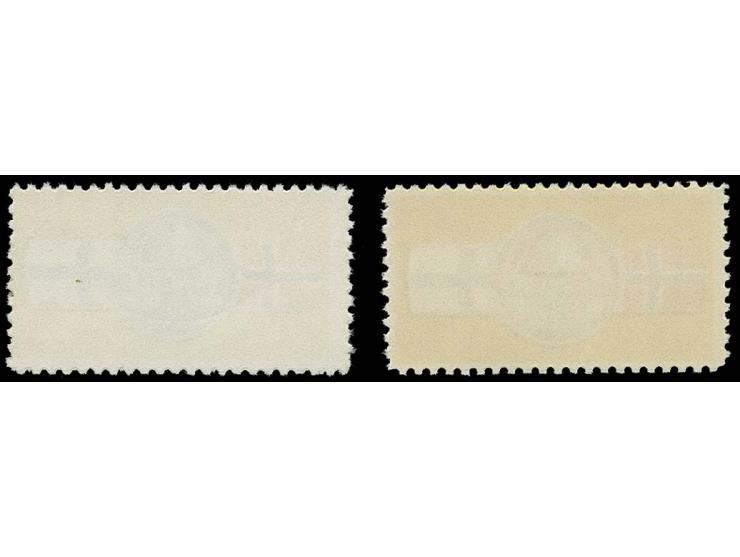 1943, "DEN NORSKE LEGION", mehrfarbige Vignette, 2 Stück postfrisch und gestempelt, Kabinett
 
 
