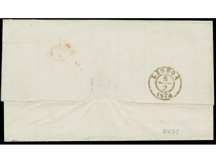  PORTUGAL: Großer Schild 2½ Groschen lilabraun im kleinen Format L15, farbfrisch und gut gezähnt und geprägt mit sauberem Huf