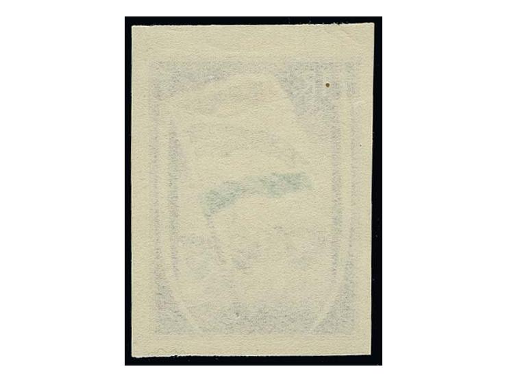 Probedruck: 1 Rp. geschnitten, violetter Hintergrund, postfrisch, leichte Knitter