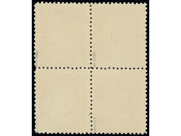 AMERIKANISCHE FÄLSCHUNGEN FÜR DEUTSCHLAND: Hitler-Totenkopf 12 Pfg. im Viererblock, postfrisch, Kabinett, sign. Ludin BPP