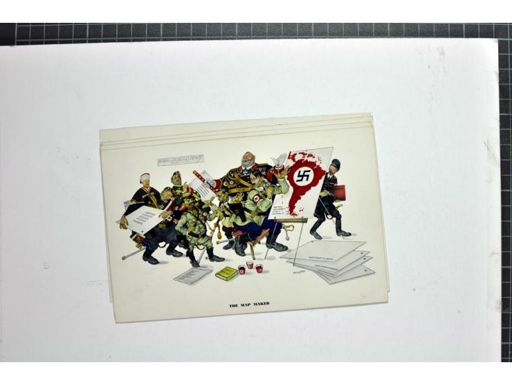 1942, 6 verschiedene farbige Karten von Arthur Szyk für den Esquire (Serie 6, Karte 1-6), ungebraucht, gute Erhaltung