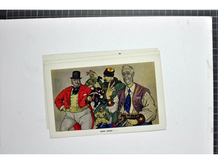 1942, 6 verschiedene farbige Karten von Arthur Szyk für den Esquire (Serie 6, Karte 1-6), ungebraucht, gute Erhaltung