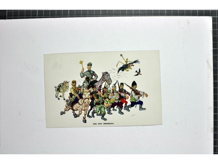 1942, 6 verschiedene farbige Karten von Arthur Szyk für den Esquire (Serie 6, Karte 1-6), ungebraucht, gute Erhaltung