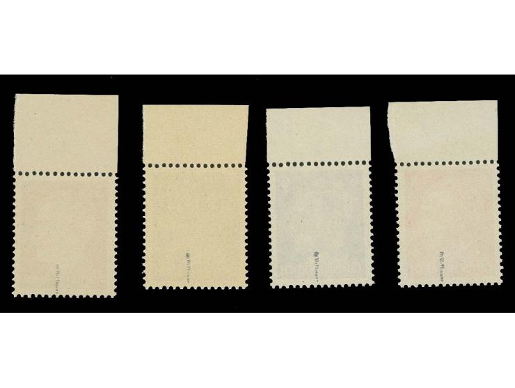BRITISCHE FÄLSCHUNGEN FÜR DEUTSCHLAND: Hitler 3-8 Pfg. mit Oberrand (vorgefaltet), postfrisch, Kabinett, sign. Dr. Wittmann