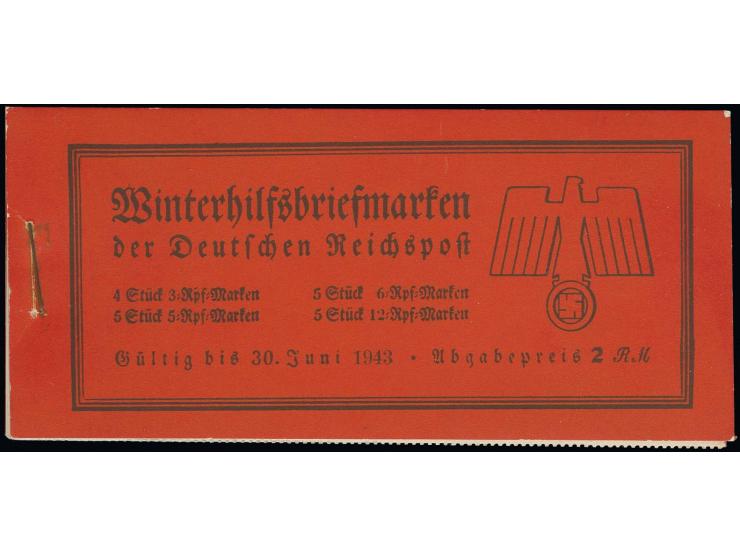 WHW 3 und 12 Pfg., kpl. Markenheftchen mit 2 Heftchenblättern und Zwischenlagepapier, postfrisch, das zweite Heftchenblatt ha
