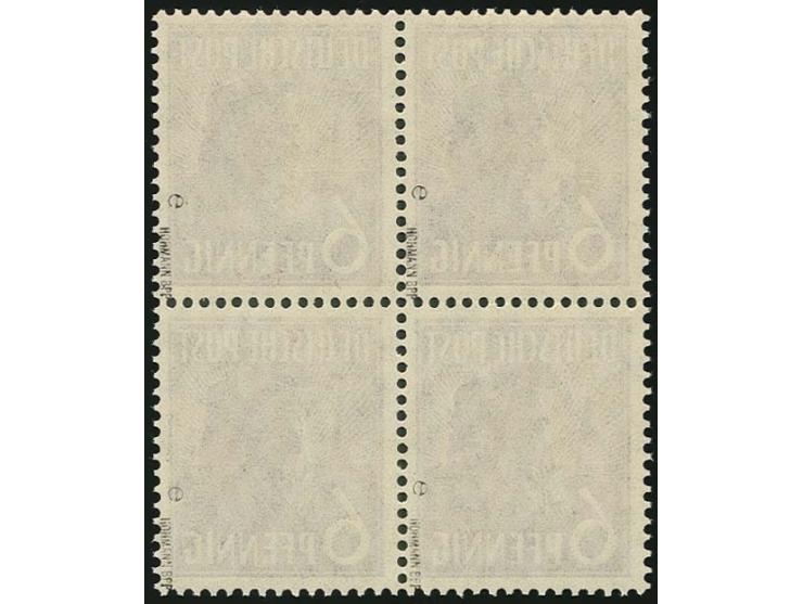 1947, Arbeiter 6 Pfg. schwärzlichbläulichviolett, Viererblock, postfrisch, sign. Hohmann BPP