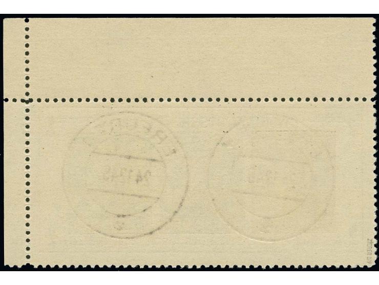 dito, Type II, aus der rechten oberen Kleinbogenecke, gestempelt, tadellos, Fotoattest Ströh BPP (Mi. 1.100,-)