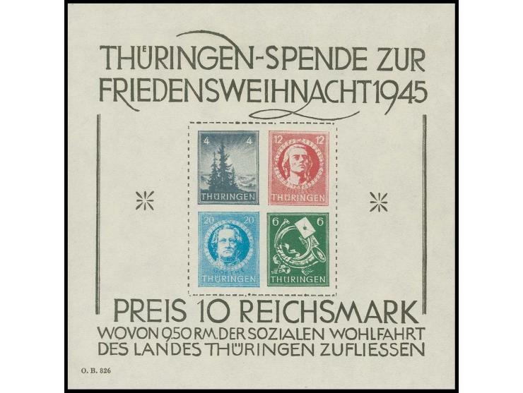 Weihnachts-Block auf weißem Papier, Type I, postfrisch, tadellos, Fotoattest Ströh BPP (Mi. 1.800,-)