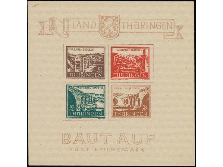 1946, Brückenbau-Block, Type I, postfrisch, tadellos, Fotoattest Ströh BPP