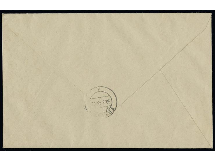 dito, Type I (rechte obere Ecke Knitter) mit Zusatzfrankatur Mi.-Nr. 95 und 96 auf portogerechtem Orts-R-Brief von "ERFURT 30