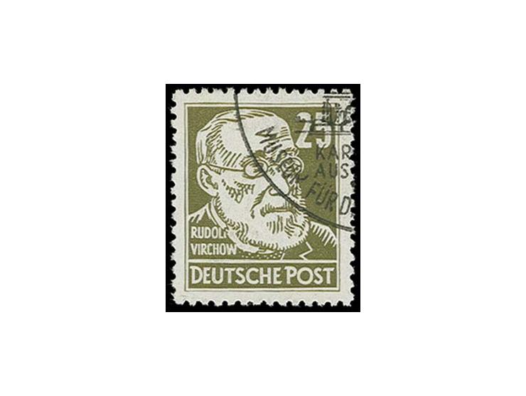 25 Pfg. auf gestrichenem Papier mit Wz. 2XI, mit Plattenfehler "F von Rudolf mit Bart verbunden", sauber mit Sonderstempel en