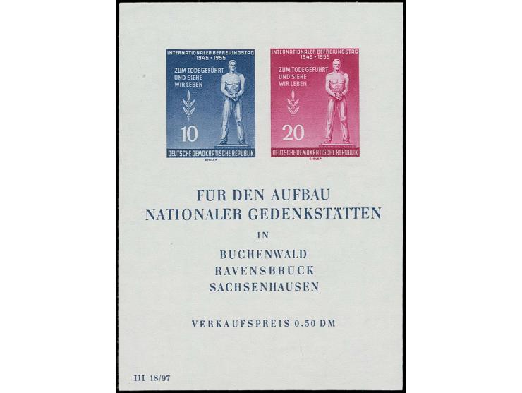 1955, Befreiungs-Block mit Wz. 2X II, postfrisch, sehr selten, Fotoattest Schönherr BPP