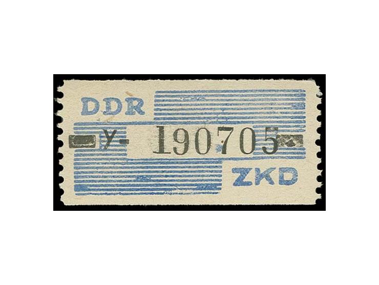 1959, 10 Pfg. lebhaftgraublau, mit Zählnummer 190705, postfrisch, einwandfrei, nur in sehr wenigen Stücken bekannt, Fotoattes