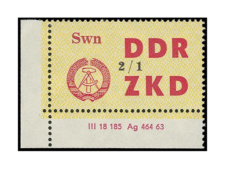 Aufdruckausgabe, 84 Werte komplett einheitlich aus der linken unteren Bogenecke mit Druckvermerk "III 18 185  Ag 464 63" post
