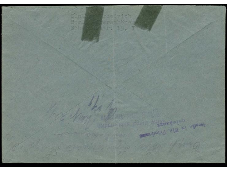 PROPAGANDAFÄLSCHUNGEN: 1954, 12 Pfg. blau mit Inschrift "Arbeite langsam in der Undemokratischen Republik" im senkrechten Paa