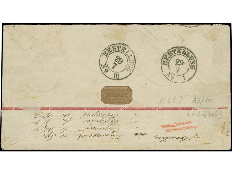  BRASILIEN: Großer Schild 2½ Groschen rötlichbraun mit DKr. "KÖNIGSBERG PR. 26 7 73" sowie ½ Groschen orange und 1 Groschen k