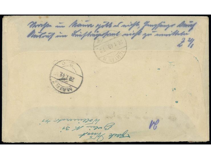 80 Pfg. mit Oberrand und 2 Pfg. im waagerechten Paar als portogerechte Frankatur auf Einschreibe-Brief von "BERLIN N31 18.1.4