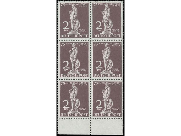 2 M. im senkrechten 6er-Block mit Unterrand, postfrisch (Mi. 900,-)