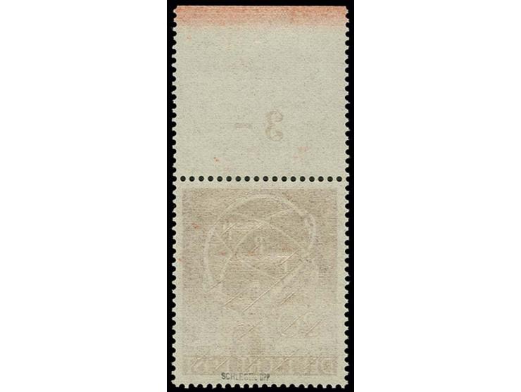 1950, ERP 20 Pfg., Probedruck in schwärzlichgelbbraun, postfrisch vom Oberrand, sign. Schlegel BPP (Mi. 1.000,-)