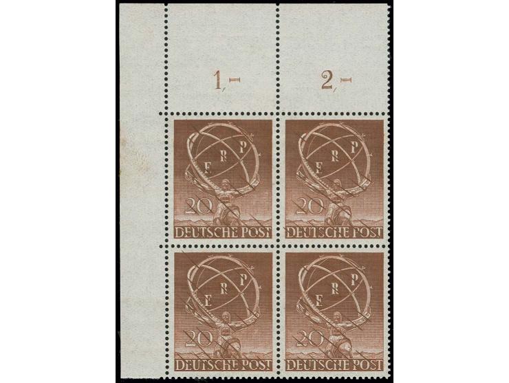 dito, 4er-Block aus der linken oberen Bogenecke, postfrisch, sign. Schlegel BPP (Mi. 4.000,-)