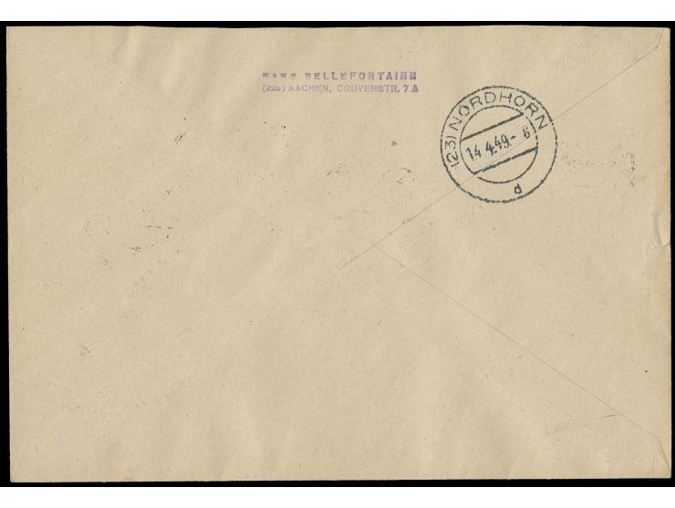 1949, Rotes Kreuz  10-40 Pfg. kpl. auf Einschreibe-Brief von "REMAGEN 12.4.49" nach Nordhorn mit Ankunftsstempel