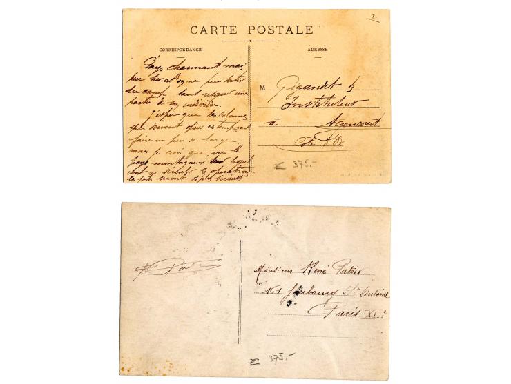 1911, Experimental Flight Casablanca -Rabat-Meknes-Fez, two picture postcards showing the "Petit Journal" shortly before its 