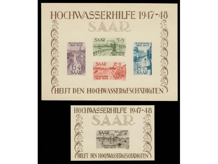 Hochwasser souvenir sheets as special minister blocks, fine, scarce, Bühler certificate for Michel.-Nr. 1