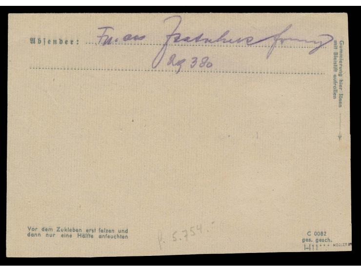 1942, Airmailstamp, imperforated with left sheet margin, tied by straight line "28.NOV. 1942" to folded letter to Vienna with