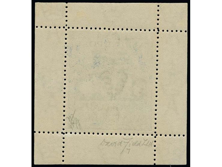 1919, First Aerial Post England-Australia, the so-called Ross-Smith vignette in dark blue, sheetlet with margins all round, m