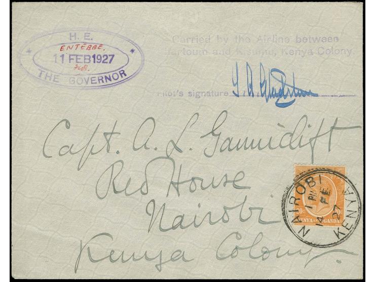 1926, London - Cairo - Khartoum - Kenya Experimental Flight, cover carried by Air Commodore Weir to Cairo (signed and inscrib