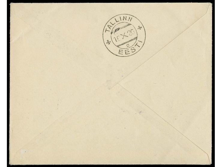 POLEN: 1926, 10 Gr. auf Brief Erstflug LOT von Warschau nach Tallinn, mit diversen Nebenstempeln, nur 220 Briefe geflogen, gu