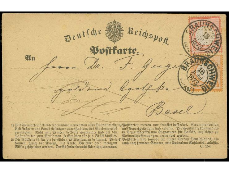 ½ Gr. rötlichorange und Großer Schild ½ Gr. orange, letztere oben rechts Zähnung kurz, sonst gut gezähnt, mit Braunschweig-DK