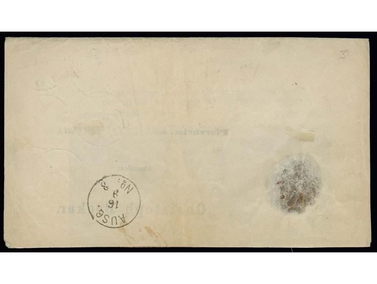 18 Kr. ockerbraun im waagerechten 6er-Block, 7 Kr. grauultramarin und 2 Kr. rötlichorange, Einzelmarke und waagerechtes Paar 