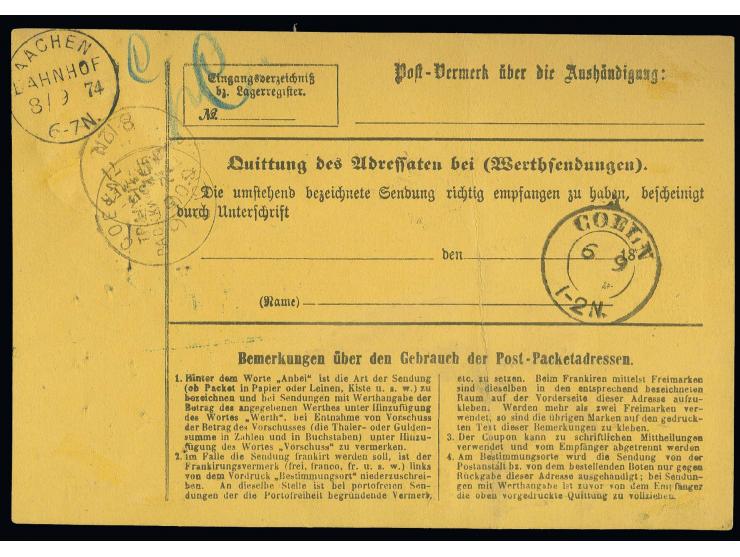 10 Gr. gelblichgrau (3) mit vorschriftsgemäßer handschriftlicher Federzugentwertung "Weimar 5/9 74" und Großer Schild ½ Gr. 