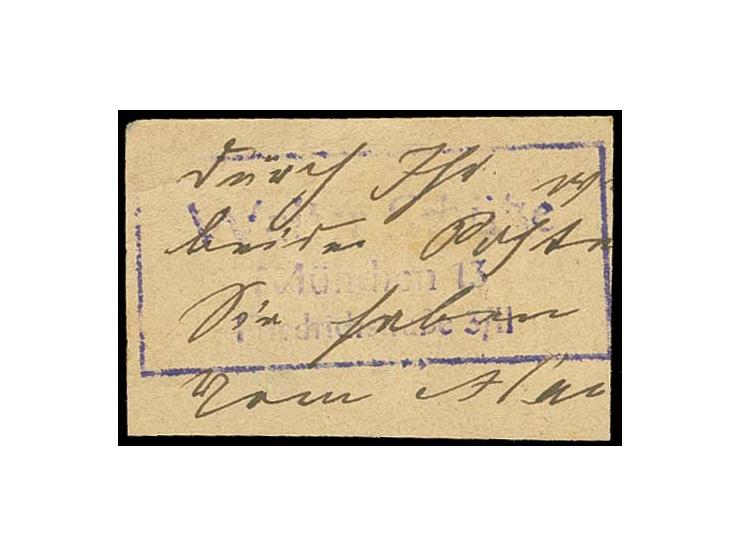 ½ Gr. orange mit vertikal sehr stark versetzter Zähnung (ca. 3,5 mm), mit Preußen-Ra3 "FRIEDEBERG / I.D. NEUMARK STADT / 8 9 