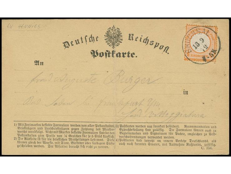 ½ Gr. orange mit EKr. "BRUCHSAL 13 9 72" auf amtlichem Kartenformular (mittig gefaltet) nach Bad Soden, ganz leicht kürzere Z