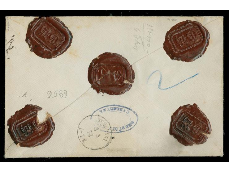 Farbänderung: 2 Kr. orange und Großer Schild 9 Kr. rotbraun (leichte Patina), beide farbfrisch, gut gezähnt und mit schöner P