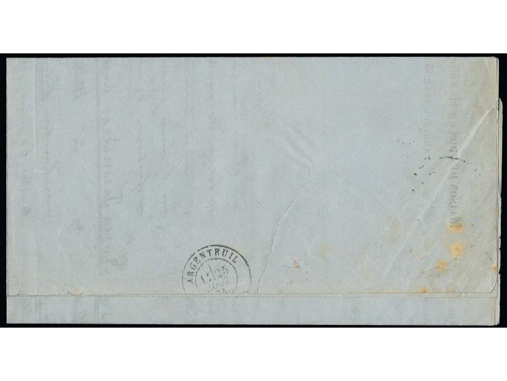  ¼ Gr. grauviolett und ½ Gr. orange mit Sachsen-DKr. "LEIPZIG 23 AUG. 74" auf Drucksachenfaltbrief, die ½ Gr.-Marke hat teils