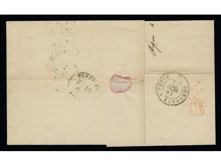  ½ Gr. orange und 1 Gr. karmin im waagerechten Paar mit Preußen-Ra3 "BERLIN / POST-EXP. 7. / 15 11 72" auf Faltbrief nach Fra