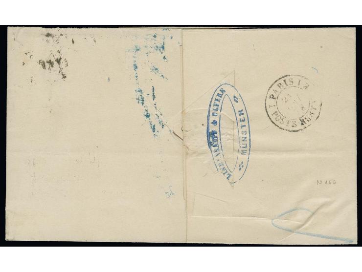  1 Gr. karmin und 2 Gr. grauultramarin mit Klaucke-Ra3 "MÜNSTER / i. WESTFALEN / 19 MAI 73" auf unzureichend frankiertem Falt