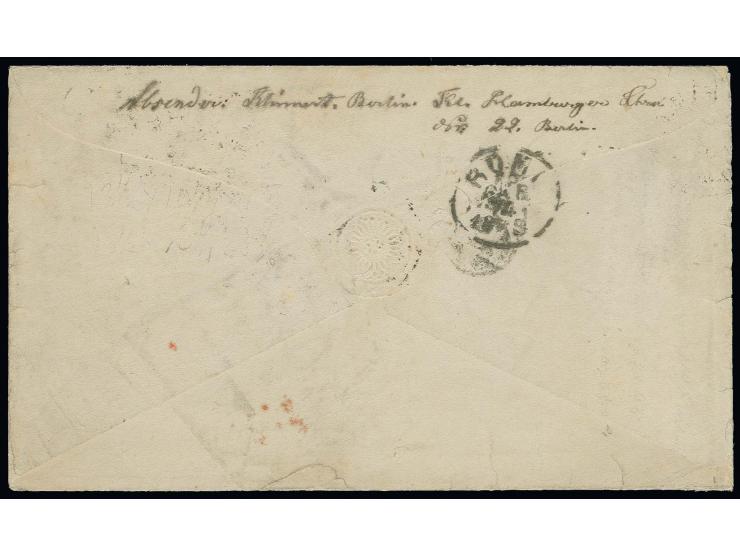  2 Gr. grauultramarin als Zusatzfrankatur auf Ganzsachenumschlag Großer Schild 1 Gr. mit EKr. "BERLIN.N.P.A. 3 14/3 74" nach 