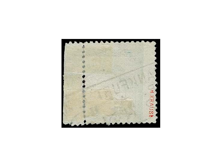 1 Kr. gelblichgrün mit Ra3 "FRANKFURT A.M. / P.A. II. / ... 2 74" mit starker senkrecht und waagerecht versetzter Zähnung, so