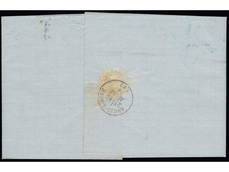  2 Kr. orange und 7 Kr. grauultramarin mit klarem EKr. "MAINZ-BAHNH. 18 3 74" auf Faltbrief nach Frankreich mit rotem Eingang