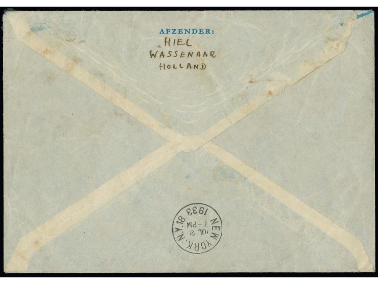Balbo flight, mail from Netherland, cover from "WASSENAAR 16.6.33" to New York with special red two line cachet "Transatlanti