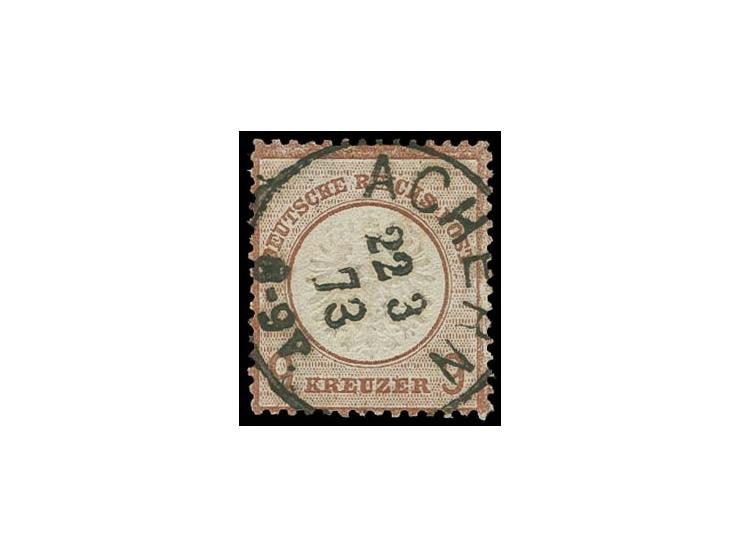 9 Kr. rotbraun mit zentrischem EKr. "AACHEN 23 3 73", Pracht, sign. und Fotobefund Hennies BPP